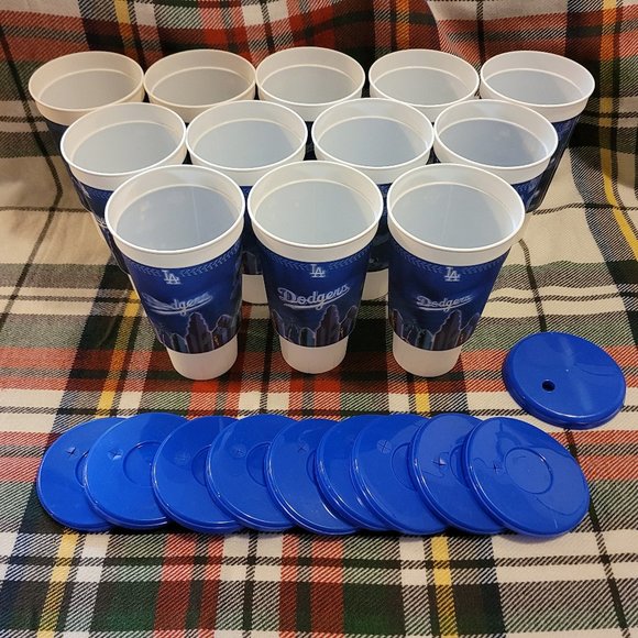 Set of 12 Vintage (2005) Collectible L.A. Dodgers Stadium Holo Cups ⚾⚾⚾ - Picture 1 of 11